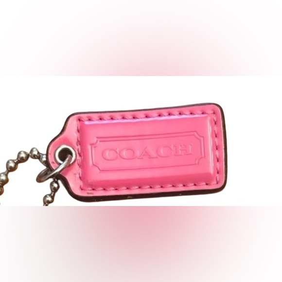 Coach Handbags - Coach Bright Pink Leather Hang Tag